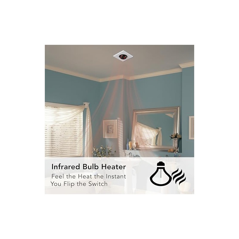 Broan® Ceiling Bathroom Exhaust Fan/Infrared Heater, 70 CFM, 250-Watt