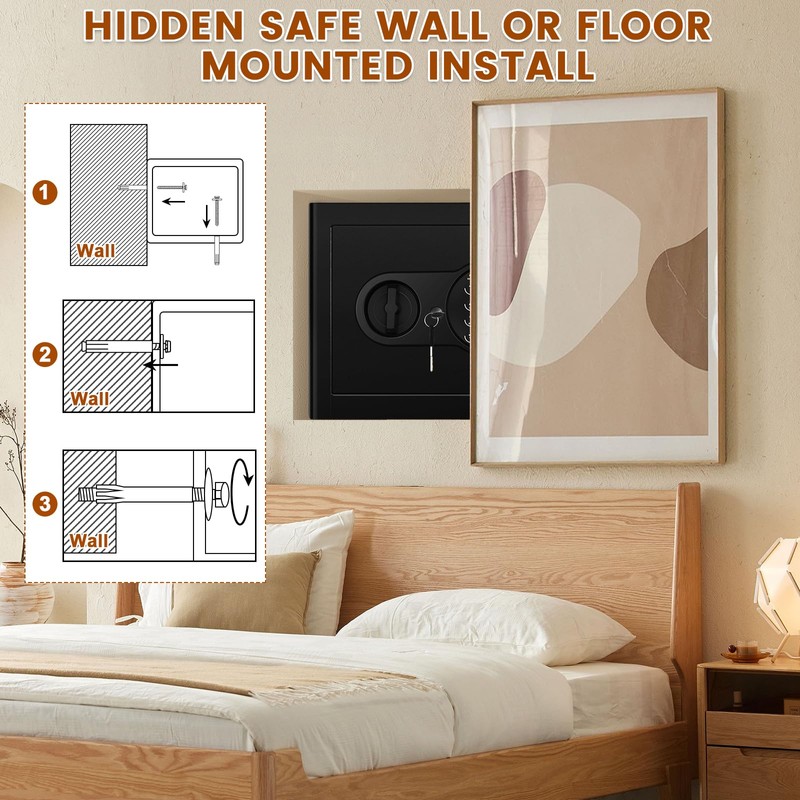 1.2 Cu Ft Home Safe Fireproof Waterproof, Small Fireproof Safe