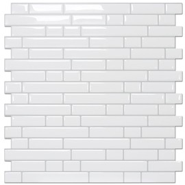 STICKGOO Peel and Stick Backsplash - 10 Sheets of 12”×12” - 3D Self Adhesive Peel and Stick Tile Backsplash for Kitchen & Bathroom