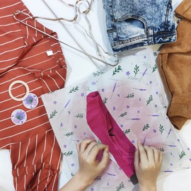 1.5 Inch Round 500 Count Lavender Floral Perforated Roll Stickers - Thank You Labels for Favors - Packing Thank You Stickers for Small Business Store Owners