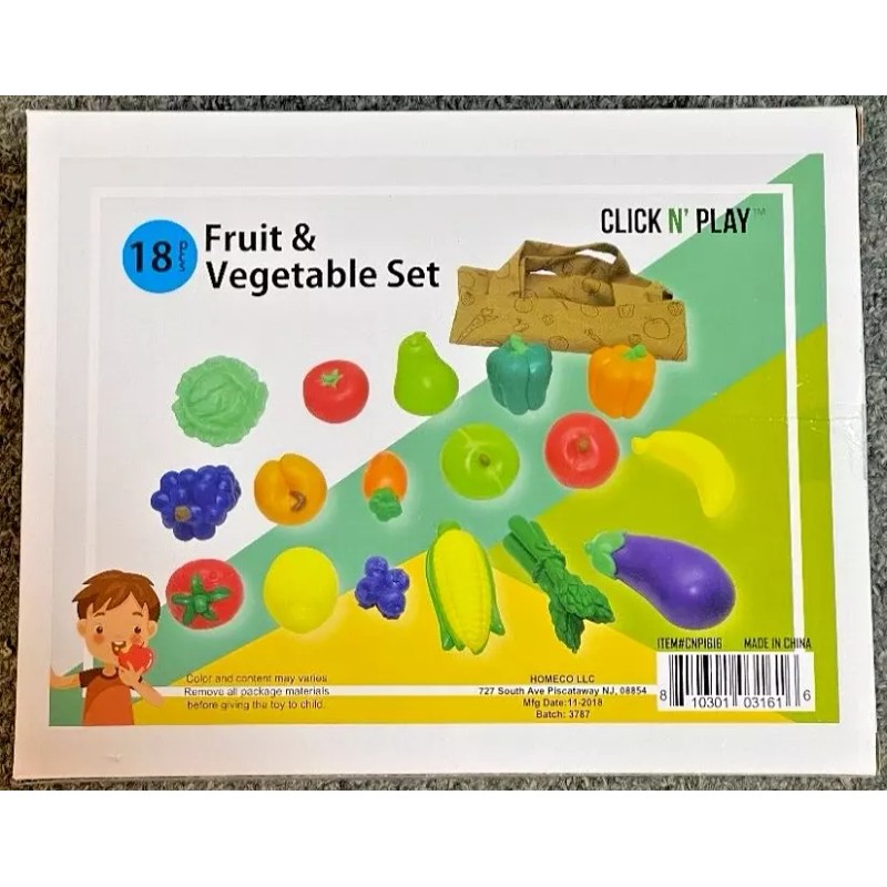 Click N' Play 18pc Click N' Play Fruit & Vegetable