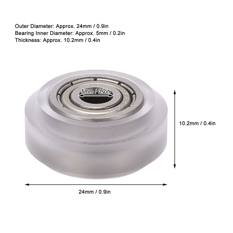 16Pcs 3D Printer Polycarbonate Pulley Transparent Rustproof Robust Bearing Pulley