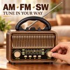 Retro Portable AM/FM/SW Radio with Bluetooth, AUX, TF Card, USB-C