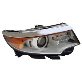CUBELLIN For 2011-2014 Ford Edge Headlight Assembly Halogen Replacement Headlamp with Bulb Black Housing Passenger Side BT4Z13008A (Right)