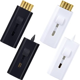 PAGOW 4 Pcs Double Side Golf Club Brush, Retractable Golf Brush, Portable Golf Club Cleaner, Golf Brush and Groove Cleaner, Golf Club Cleaner Brush for Men, Women (Black, White)