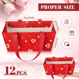 Glenmal 50 Pcs Basket for Gifts with Handles Empty Kraft DIY 9.8 x 6.5 x 4.3'' Party Gift Basket Bulk Market Tray for Wedding Party Christmas Gift Packages Wrap Anniversary Display