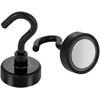 POPPSTAR 5 Pieces Magnet Hook Black Extra Strong (Clamping Force