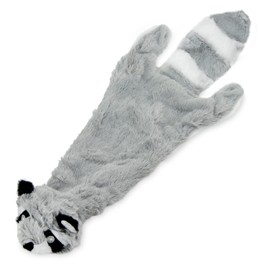 Best Pet Supplies 2-in-1 Stuffless Squeaky Dog Toys with Soft, Durable Fabric for Small, Medium, and Large Pets, No Stuffing for Indoor Play, Holds a Plastic Bottle - Raccoon, Medium