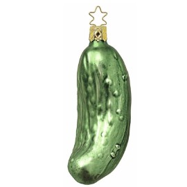 Inge Glas Heirlooms Large Pickle German Glass Christmas Ornament 161701 w Legend