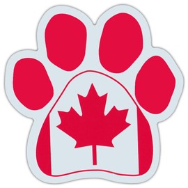 Paw Shaped Car Magnet - Dog Paw Canadian Flag - Canada - Cars, Trucks, Refrigerators