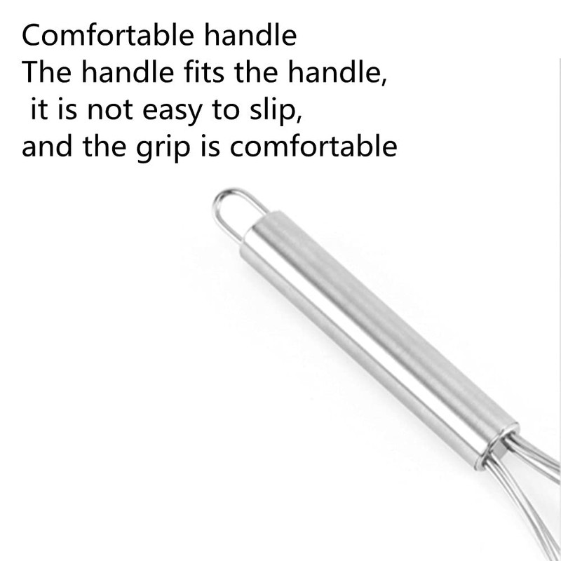 Xzhixiao 2 Pieces Flat Wire Egg Whisk Stainless Steel Egg