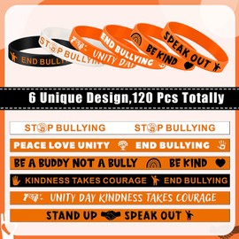 Landical 300 Pcs Anti Bullying Awareness Bracelet Bulk Against Bullying Silicone Bracelet Motivational Silicone Wristbands for Awareness Fundraising