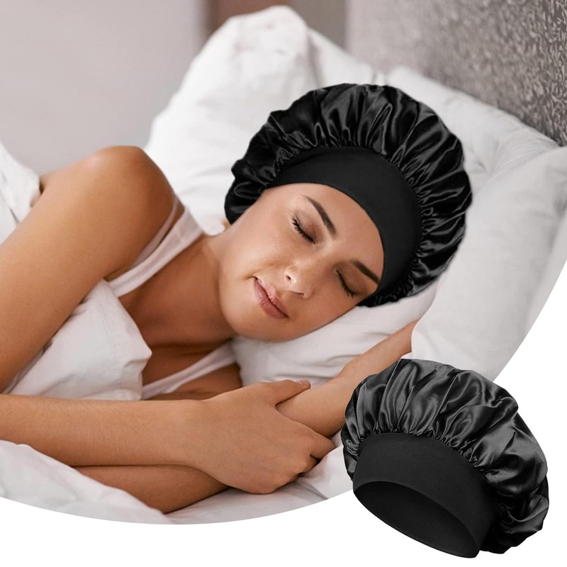 DHWEKU 2 Pezzi Cuffia in Seta per Protezione Capelli Ricci