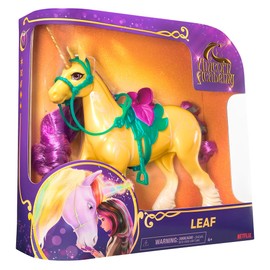Spin Master Unicorn Academy, Leaf Unicorn Toy, 11” with Realistic Head Movement, 2 Riding Accessories, Compatible with Ava Fashion Doll, Ages 4+