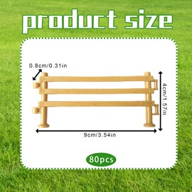 Schleich Fence, 80 Pieces Miniature Fence for Farm Scenes, Toy for Children from 3 Years, Parent-Child Interactive Game, DIY Mini Fence Set, 9 x 4 x 0.8 cm