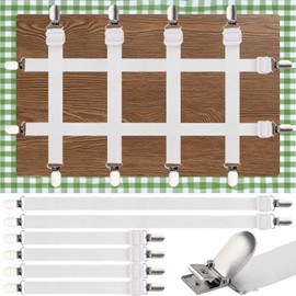 Bertork Invisible Tablecloth Clips - Secure Your Tablecloth with Hidden Straps, Perfect for Picnic and Outdoor Tables, 6 Pack