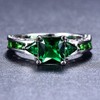 Psiroy 925 Sterling Silver Plated Princess Cut Simulated Emerald Quartz