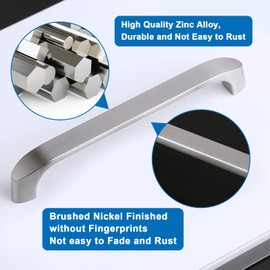 WEAVERBIRD 2 Packs Furniture Handles, Zinc Cabinet Handles, Drawer Handles, Door Handles, Kitchen, Balcony Door 128mm Drill Hole Spacing Silver Brushed for Door Barn Furniture