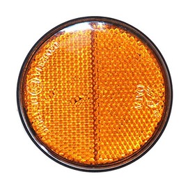 Old-Harvest 2 x Reflector Round 70 mm Yellow for Gluing for Trailer Flatbed Marking Left Right New