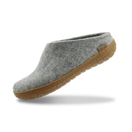Glerups 100% quality wool mix Slipper with rubber sole - Unisex Slip-on - Grey