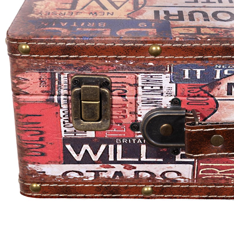 Birendy KD 1291 Chest Suitcase Set Wooden Chest Faux Leather