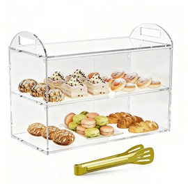 Cityjoy Cityjoy Cupcake Display Case with Handle C 19x 9.5x 11.8 Commercial Bakery Showcase CLarge bread box Transparent Acrylic Food Display for Desserts, Donuts, Cakes, Pastries C Easy to Clean & Assemble