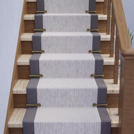 Renovators Supply Manufacturing Stair Carpet Runner Holder Clips Floral Design Solid Cast Brass PVD Finish 5" L