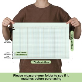 Skyygemm 100 Pcs 30 Columns Accounting Ledger Book Columnar Pad Sheet Ruled Ledger Paper Bookkeeping Green Double Page Format 11 x 17 Inch