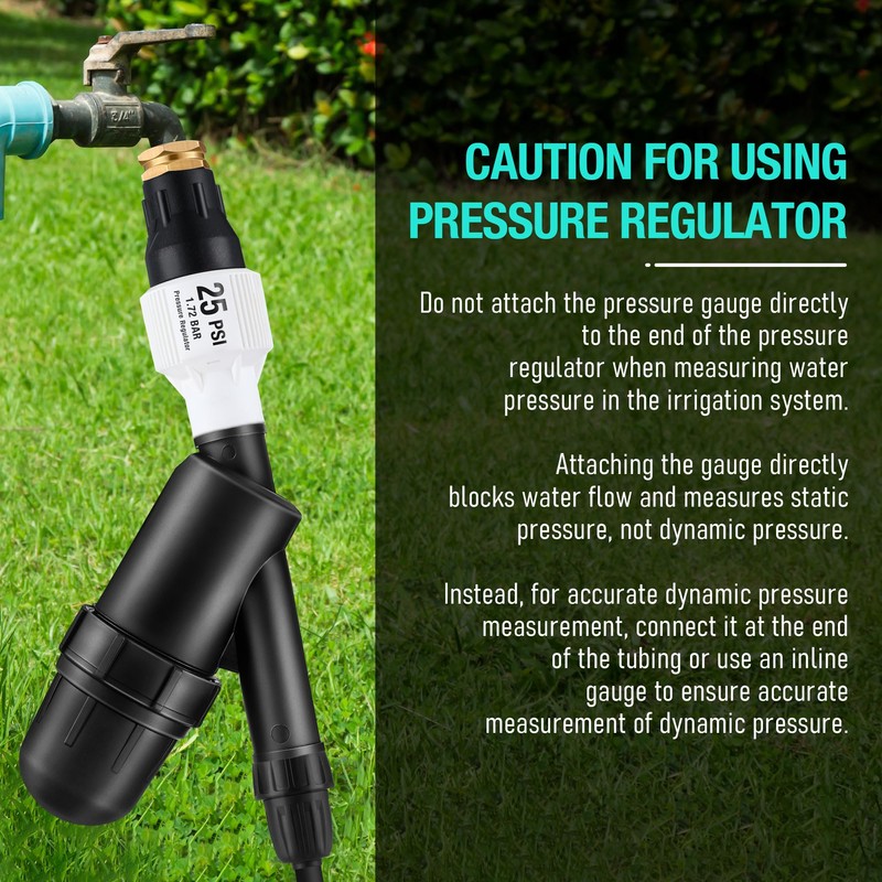 Aurelema Drip Irrigation Pressure Regulator and Filter, 25 PSI Water