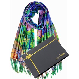 VENVSBEE Van Gogh Scarves Art Scarf for Women Best Gift Reversible Soft Cashmere Feel Shawl Wrap Doubleside Pashmina in Gift Box-18 Houses