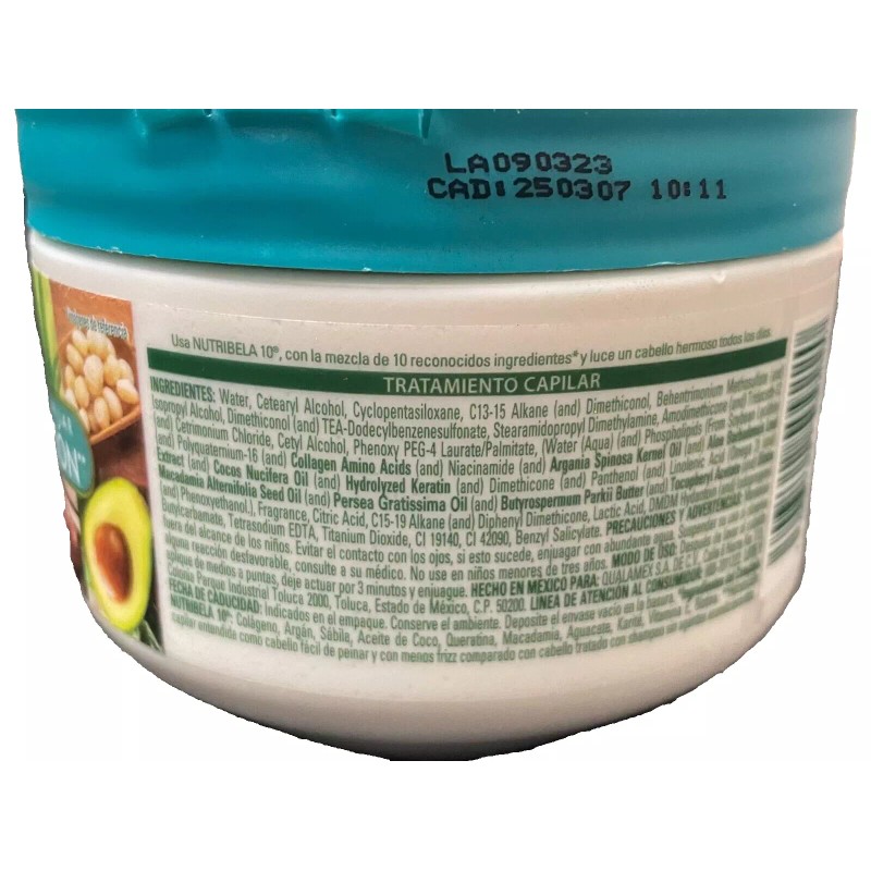 NutriBela10 NUTRIBELA 10 INGREDIENTES MASCARILLA HIDRATANTE PARA CABELLO/HYDRATING HAIR MASK