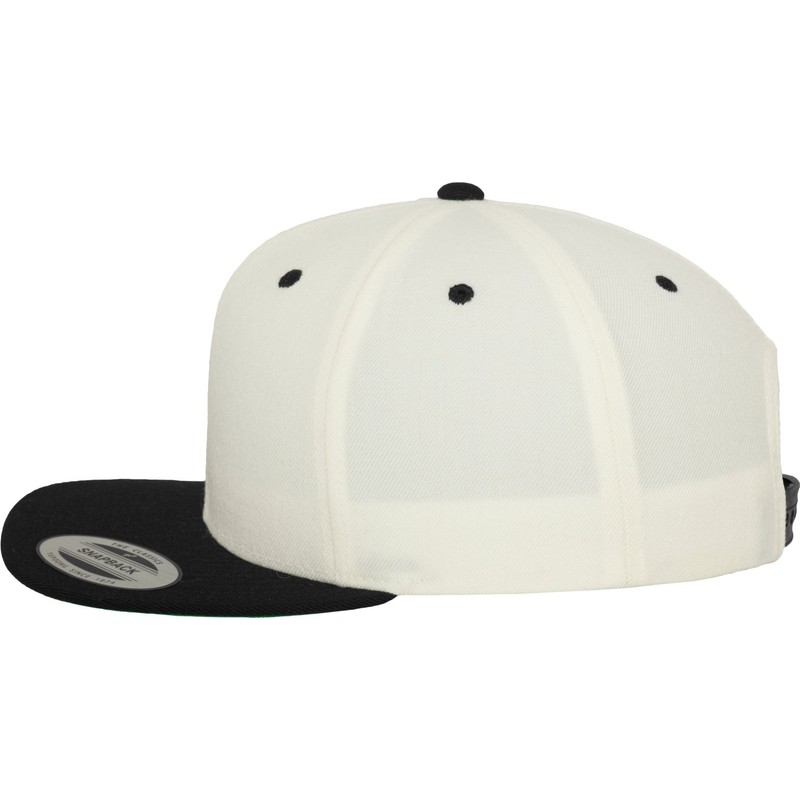 [Flexfit] Classic Two Tone Snapback Cap, Natural Black