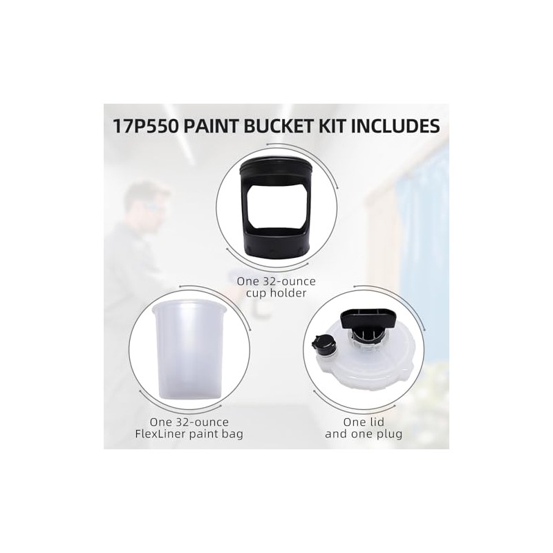 17P550 Paint Bucket Fits for FLEXLINER System 32 OZ