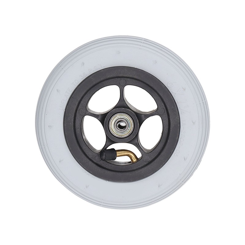 6in Electric Wheelchair Wheel Noiseless Aluminum Alloy Hub Rubber Inflatable