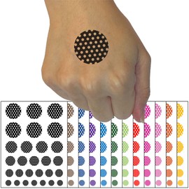 Geometric Polka Dotted Circle Temporary Tattoo Water Resistant Fake Body Art Set Collection - Light Pink (One Sheet)