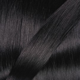 hair2heart Echthaar Tressen zum Einnähen Extensions glatt - 50cm 100g 2/0 schwarz