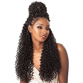 Sensationnel Lulutress Synthetic Crochet Braid - ISLAND TWIST 18" (4 Pack, 1B Off Black)