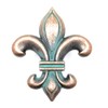 The Rustic Touch Fleur-de-lis Cabinet Knobs, Copper Patina Finish, Decorative