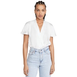 PAIGE Women's Dijon Thong Bodysuit, White, M