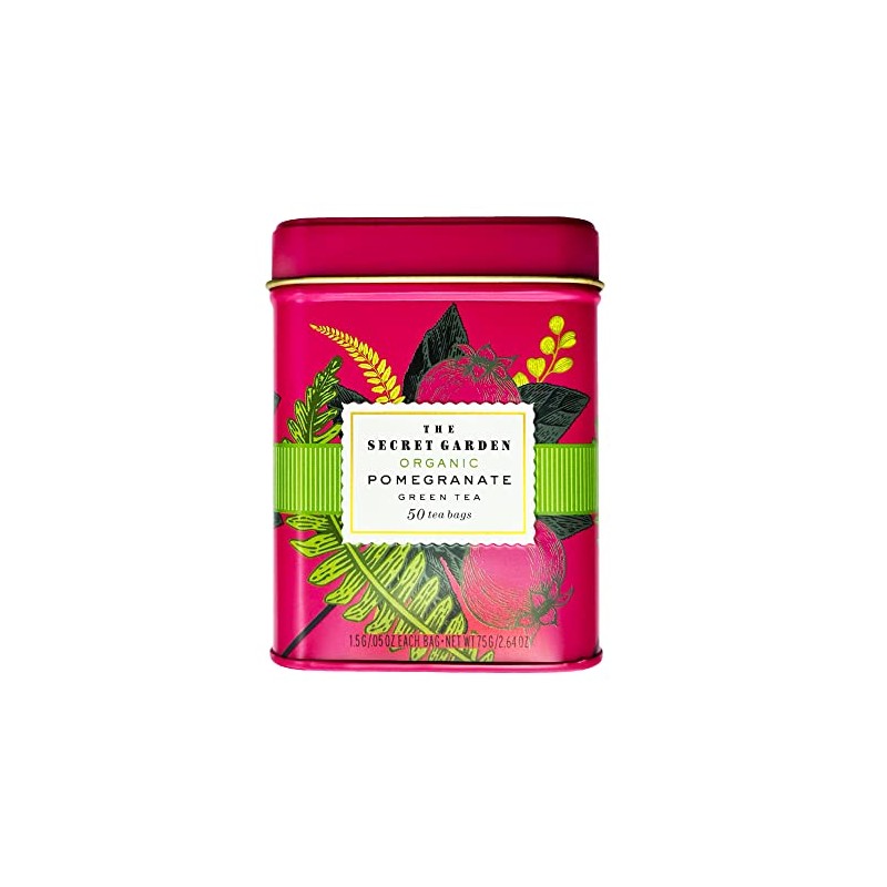 The Secret Garden Organic Pomegranate Green Tea, 50 tea bags