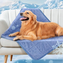 LOOBANI Dog Cooling Blanket for Large Dogs, 0.4>Q-Max Pet Cooling Blanket, Washable & Double-Sided Dog Cool Mat Suitable for Bed Cover Couch Sofa, Protect Furniture