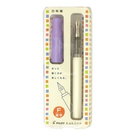 Pilot Kakuno Fine-Nib Fountain Pen, White Body, Soft Violet Cap (FKA-1SR-SVF)