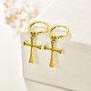Cross Earrings 925 Sterling Silver/Black/Gold Cross Hoop Earrings Hoop Earrings