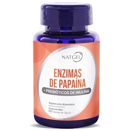 ENZIMAS DIGESTIVAS  PREBIOTICOS  NatGel Enzimas Digestivas de Papaina con Inulina Prebiotica  Apoyo Digestivo Natural, Mejora Digestion y Absorcion...