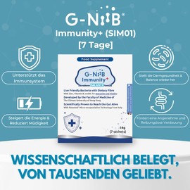 G-NiiB Immunity+ (SIM01) | Digestive Probiotics and Prebiotics with Zinc, Vitamin B6 and B1 for Immunity and Energy | 7 sachets
