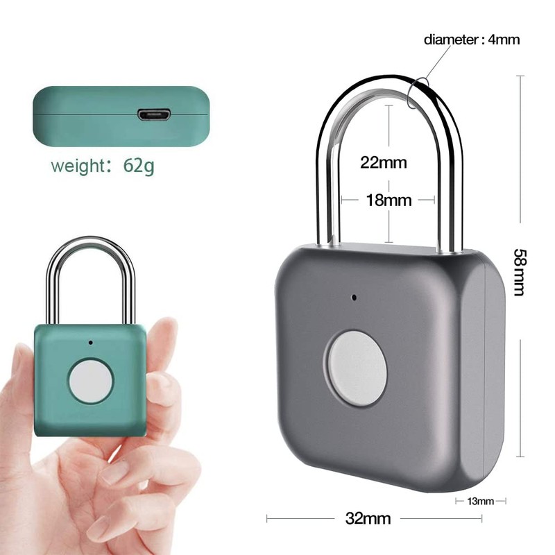 Fingerprint Padlock eLinkSmart Small Smart Padlock Keyless Lock for Locker
