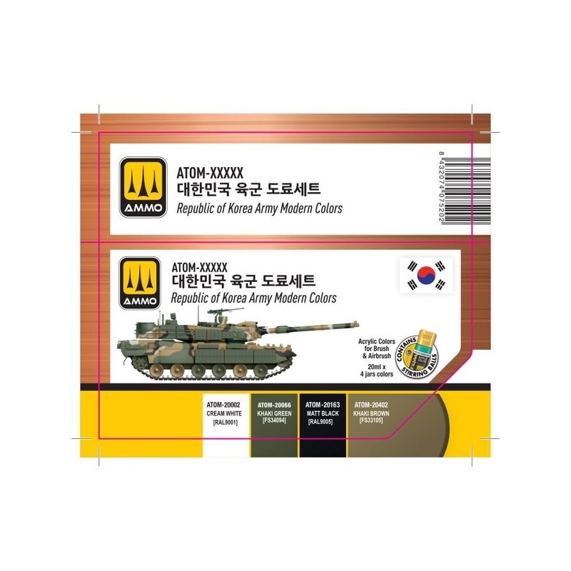 (MIG AMMO) CGATOM-20950 ATOM Republic of Korea Army Paint Set