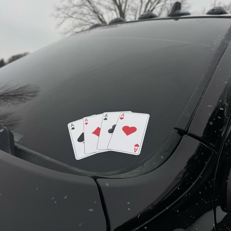 Ace Playing Card Chrome Sticker - High Quality Printed Vinyl