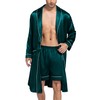 SWOMOG Men's Satin Robes with Shorts Lightweight Sleepwear Long Sleeve