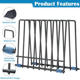 Reusable Storage Bags Rack, Stainless Stand for Reusable Storage Bags, Drying Rack Holder for Reusable Bags, Books, Makeup Brush (Black)